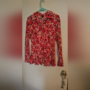 East 5th Red and Black Floral Dress